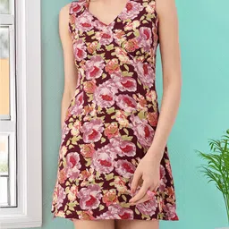 DressBerry Cute Feminine Floral Fantasy Printed A-Line Mini Dress-image-72
