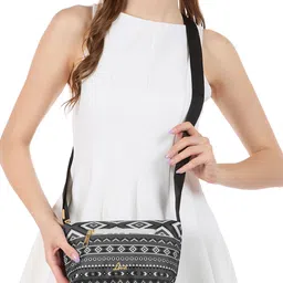 Lavie Women Geometric Printed Structured Leather Sling Bag-picture-12