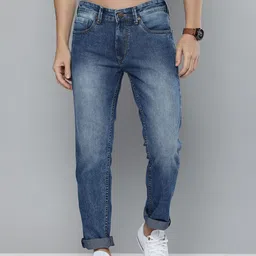 HERE&NOW Men Blue Slim Fit Light Fade Stretchable Jeans-picture-50