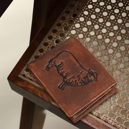 Sassora Men Animal Printed Embellished Leather Two Fold Wallet-picture-32