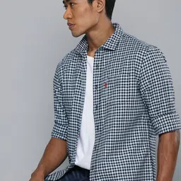 Levis Men Slim Fit Grid Tattersall Checked Pure Cotton Casual Shirt-picture-2