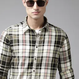 BEAT LONDON by PEPE JEANS Slim Fit Checked Pure Cotton Casual Shirt-image-93