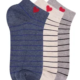 N2S NEXT2SKIN Women Low Ankle Length Star Print Cotton Socks (Pack of 3)-image-85