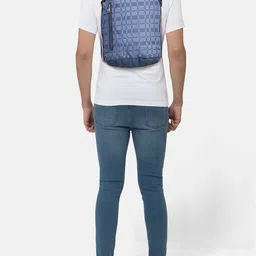Tommy Hilfiger Unisex Navy Blue Geometric Print Laptop Backpack-image-55