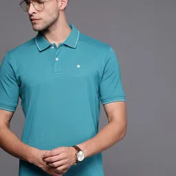 Louis Philippe Men Blue Polo Collar Pure Cotton T-shirt-picture-43