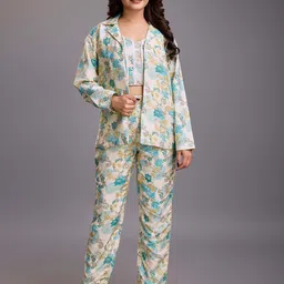 HOUSE OF MIRA Printed Organic Cotton Top With Trouser & Blazer-image-17