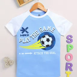 HRX by Hrithik Roshan Boys Typography Printed Rapid Dry Sports T-shirt image 1