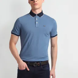 Arrow Sport Accentuated Cotton Tipped Contrast Collar Polo Shirt-picture-30