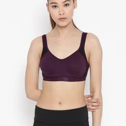 Lady Lyka Purple Solid Non-Wired Non Padded Sports Bra-picture-40