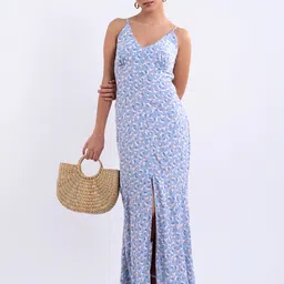 Stylecast X Hersheinbox Front Slit Floral Print Empire Maxi Dress-picture-11