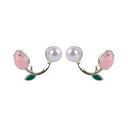 PolluxCraft Gold-Plated Contemporary Pearl Zircon Korean Studs-picture-9