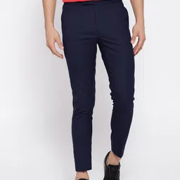 DENNISON Men Comfort Tapered Fit Wrinkle Free Solid Trousers-picture-12