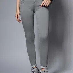 High Star Women Grey Slim Fit Mid-Rise Clean Look Stretchable Jeans-picture-40