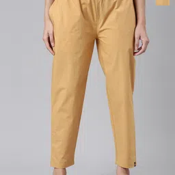 TWIN BIRDS Women Pack Of 2 Mid-Rise Pure Cotton Cigarette Trousers-image-96