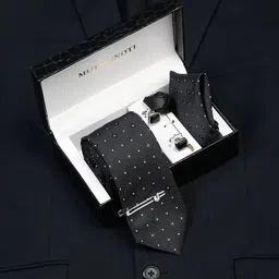 MUTAQINOTI Men Checked Silk Necktie Accessory Gift Set-picture-26