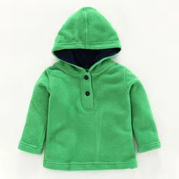 Nino Bambino Kids Unisex Green Solid Hooded Sweatshirt-picture-56