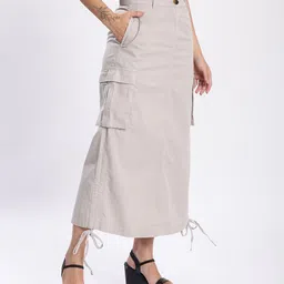The Roadster Lifestyle Co Cotton Parachute Midi Skirt-picture-33