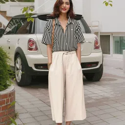 The Roadster Lifestyle Co Women Stripped Printed Shirt Style Top-image-10