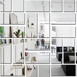 Wall1ders Silver Toned 30 Pieces Rectangle-shaped Acrylic Mirror Wall Stickers-image-49