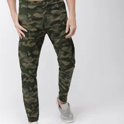 HIGHLANDER Men Olive Green Tapered Fit Printed Chinos-picture-30