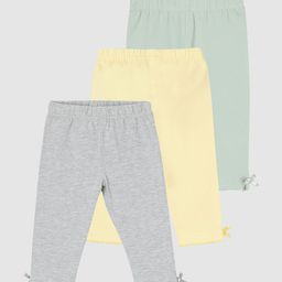 Max Infant Girls Pack Of 3 Solid Pure Cotton Leggings-picture-34