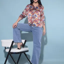 Crimsoune Club Women Wide Leg Stretchable Cargo Jeans-image-94