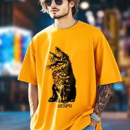 AUSK Graphic Printed Round Neck Drop Shoulder Sleeves Oversized Pure Cotton T-shirt-picture-30