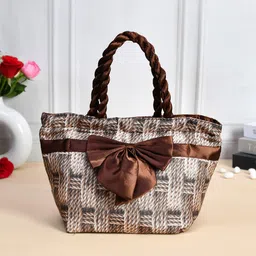 Kuber Industries Set Of 2 Geometric Printed Hand Bags With Bow Detail-picture-15