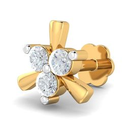 KUBERBOX 18K Yellow Gold Diamond Dainty 0.07 Carat Nose Stud-picture-4
