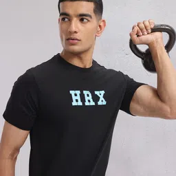 HRX by Hrithik Roshan Brand Logo Printed Training T-shirt image 1