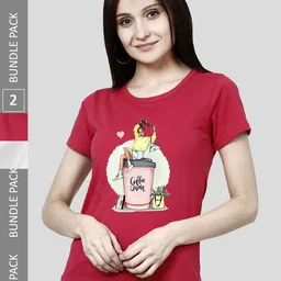 CHOZI Pack Of 2 Printed Bio Finish Running Cotton T-shirt-picture-5