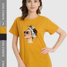 CHOZI Pack Of 2 Graphic Printed Bio Finish Cotton T-shirt-picture-13