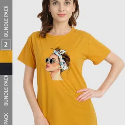 CHOZI Pack Of 2 Graphic Printed Bio Finish Cotton T-shirt-picture-22