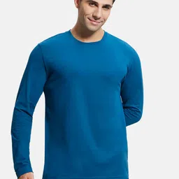 Jockey Men Teal Blue Solid Comfort Fit Round Neck T-shirt-picture-11