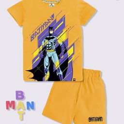 YK X Minute Mirth Boys Batman Printed Pure Cotton T-shirt with Shorts-picture-19
