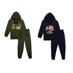 mack jonney VIMAL JONNEY Kids Pack Of 2 Typography Printed Sweatshirts With Joggers-picture-52