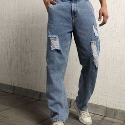 Hubberholme Men Relaxed Fit Light Fade Mildly Distressed Cotton Jeans-picture-34