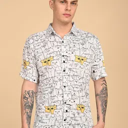 TIGER SNAKE Comfort Graphic Printed Spread Collar Casual Shirt-picture-40