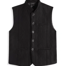 CHARCHIT Boys Textured Brocade Pure Cotton Nehru Jacket-picture-1