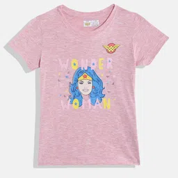 Eteenz Girls Wonder Woman Printed Pure Cotton T-shirt-image-56
