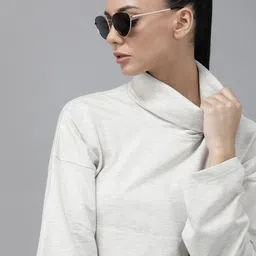 Roadster Women Off White Solid Sweatshirt-image-42