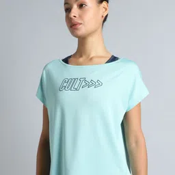 CULT Women 2in1 Layered Performance Turquoise T-shirt image 1