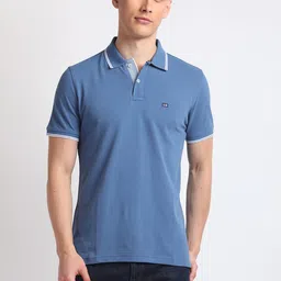 Arrow Sport Pure Cotton Tipped Solid Pique Polo Shirt-picture-24