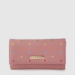 Caprese Women Polka Dot Embroidered Three Fold Wallet-picture-11