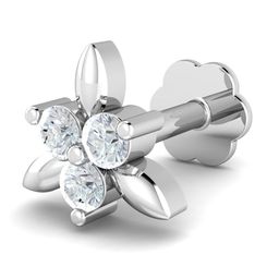 KUBERBOX 18K White Gold Diamond Triangular 0.03 Carat Nose Stud-picture-22