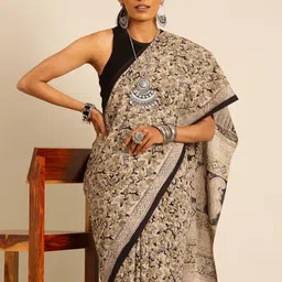 Taavi Kalamkari Pure Cotton Handloom Hand Block Print Saree-picture-10