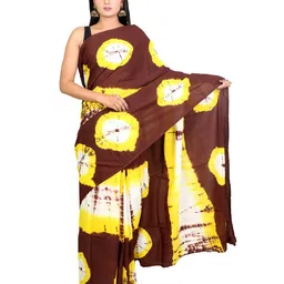 THE FAMILIAR HANDICRAFTS Tie and Dye Pure Cotton Ikat Saree-picture-48