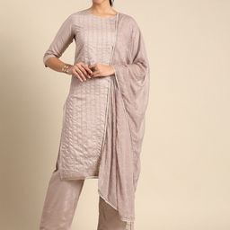 House of Pataudi Women Ethnic Motifs Embroidered Kurta With Palazzos & Dupatta-picture-30