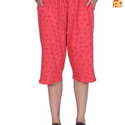 BAESD Women Pack Of 2 Printed Pure Cotton Three-Fourth Lounge Pants-image-6