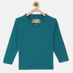 METRO KIDS COMPANY Boys Green Solid Organic V-Neck Sustainable Pure Cotton Organic Cotton T-shirt-picture-33